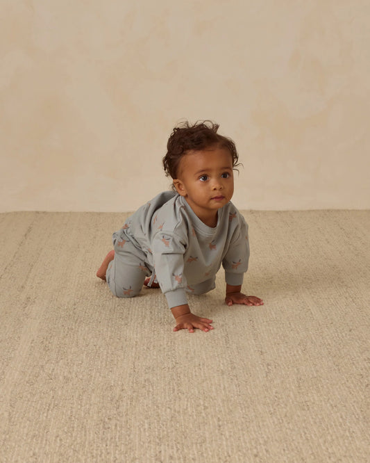 Quincy Mae Relaxed Sweatpants, Moose/Blue