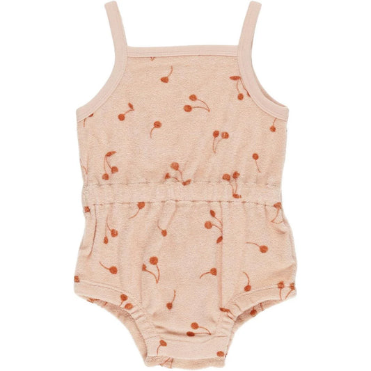 Quincy Mae Terry Cinch Romper, Melon Cherries