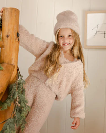 Rylee + Cru Fuzzy Cardigan, Baby Blush