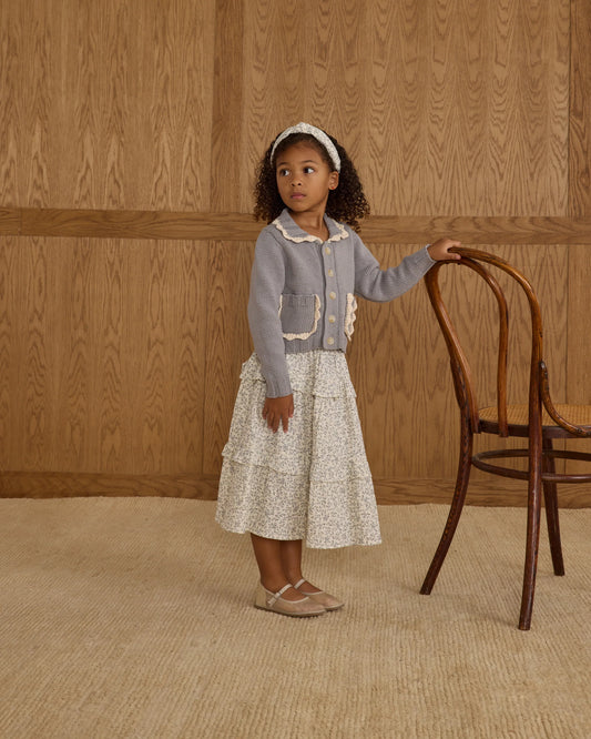 Rylee + Cru Collared Cardigan, Dusty Blue