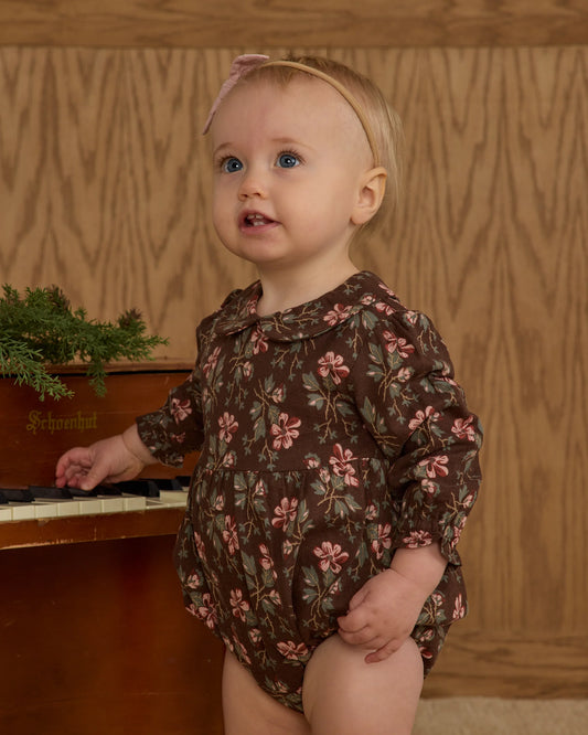 Rylee + Cru Cora Romper, Brown/Winter Floral
