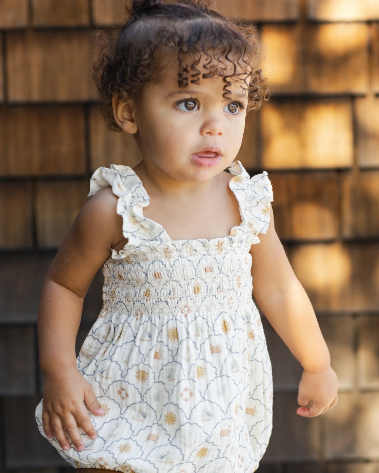 Rylee + Cru Julia Romper, Nautical/Ivory