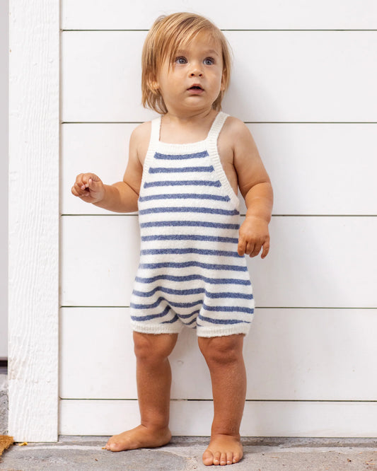 Rylee + Cru Fisher Romper, Maritime Stripe