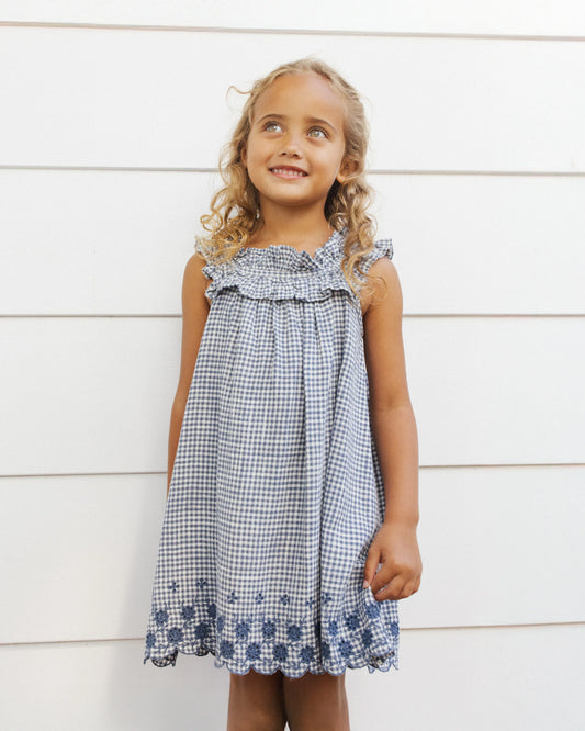 Rylee + Cru Lennon Dress, Marine Gingham