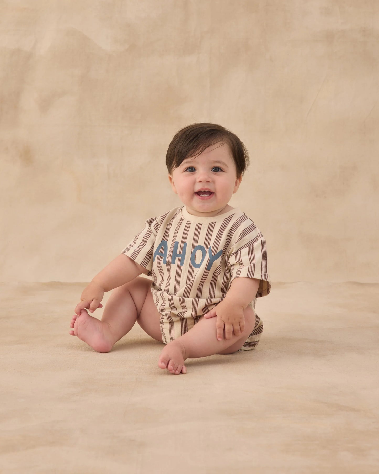 Rylee + Cru Relaxed Bubble Romper Ahoy, Brown