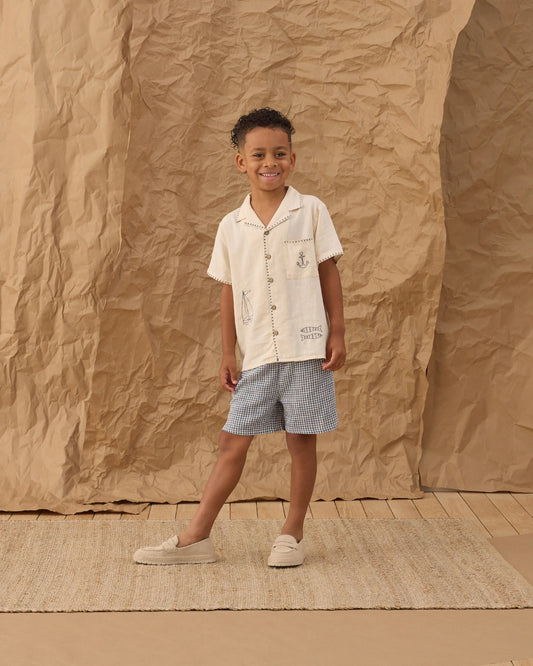 Rylee + Cru Perry Short, Marine Gingham