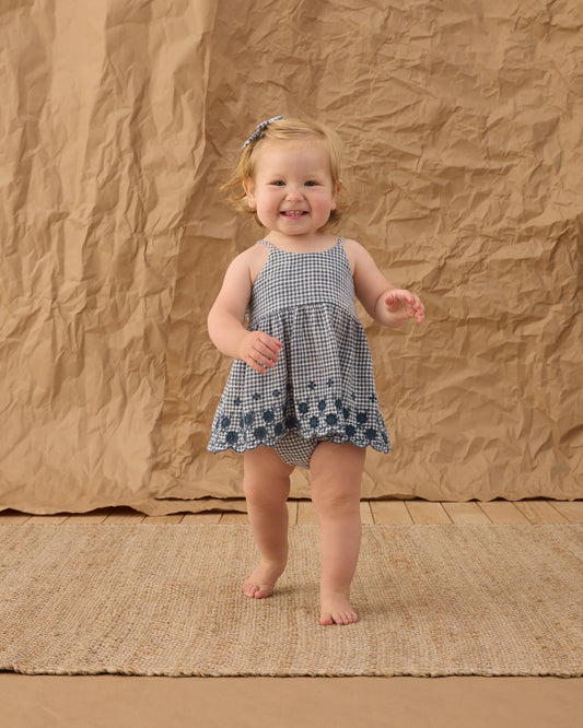 Rylee + Cru Zenni Set, Marine Gingham
