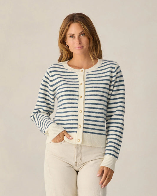 Rylee + Cru Women's Classic Cardigan, Maritime