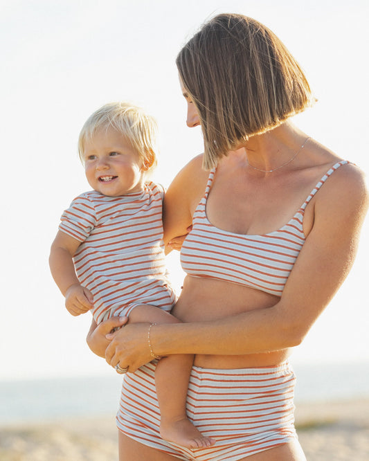 Rylee + Cru Shorty One-Piece Americana Stripe/Light Blue