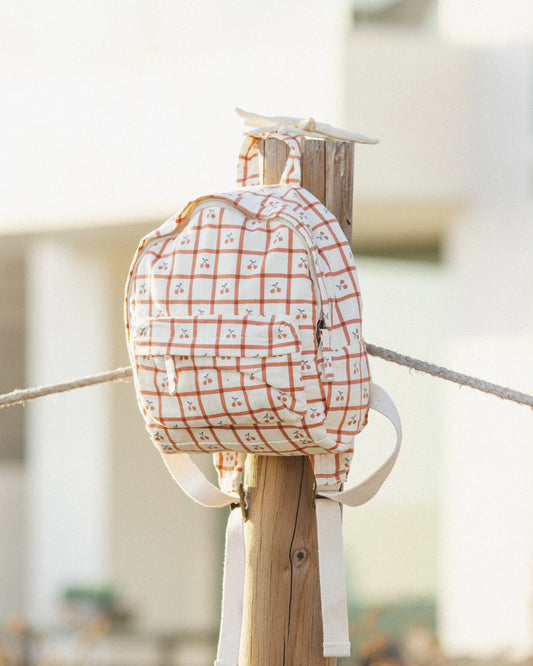 Rylee + Cru Mini Backpack Cherry Check/Natural