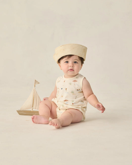 Rylee + Cru Bubble Onesie Beach Day/Ivory