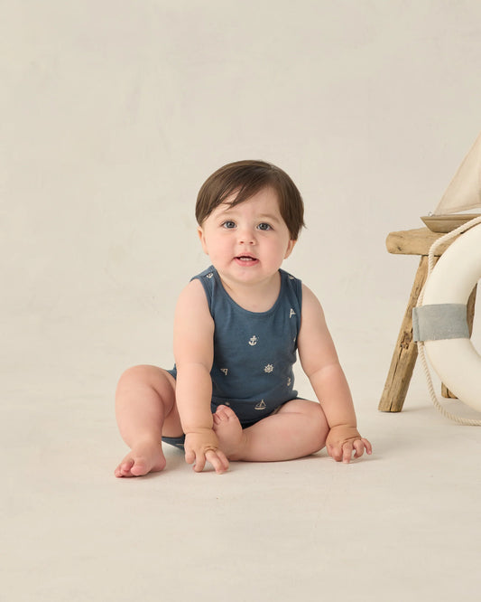 Rylee + Cru Sleeveless One-Piece Maritime/Navy