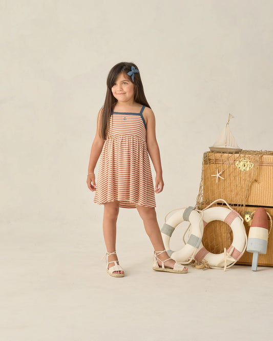 Rylee + Cru Lea Dress Poppy Stripe/Poppy