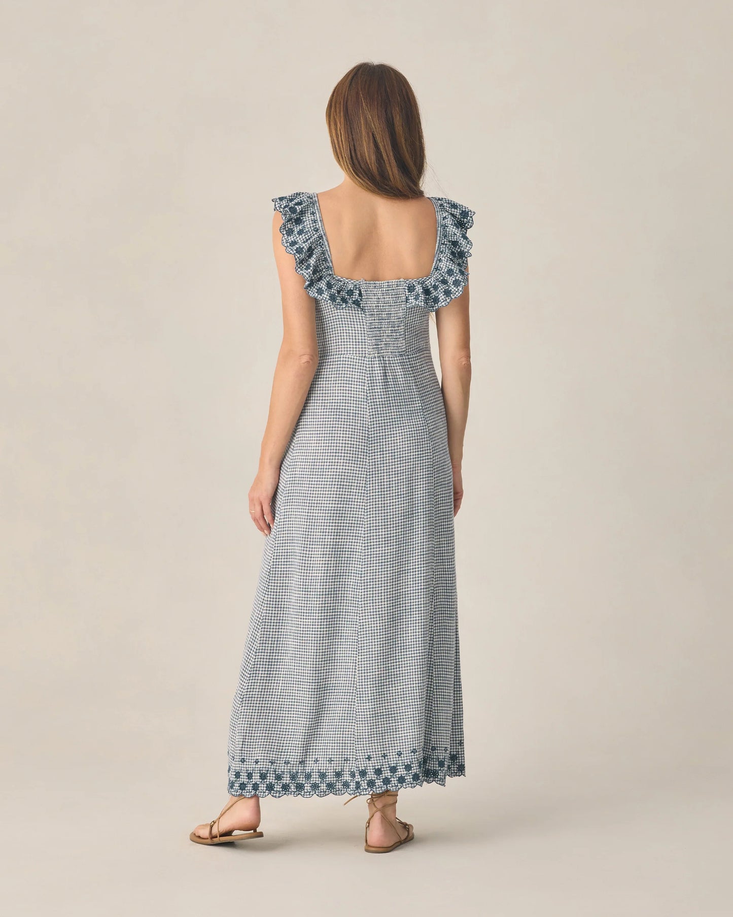 Rylee + Cru Women's Bianca Dress, Marine Gingham