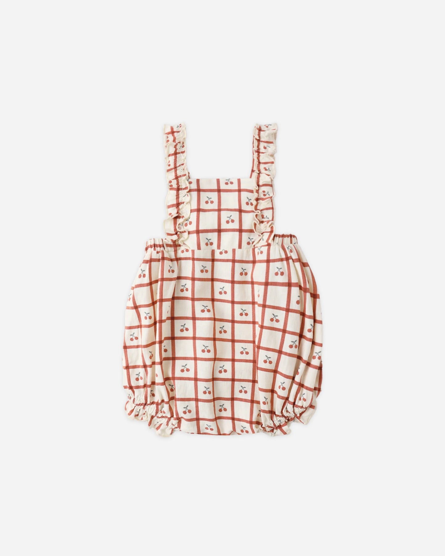 Rylee + Cru Chiara Romper Cherry Check/Natural