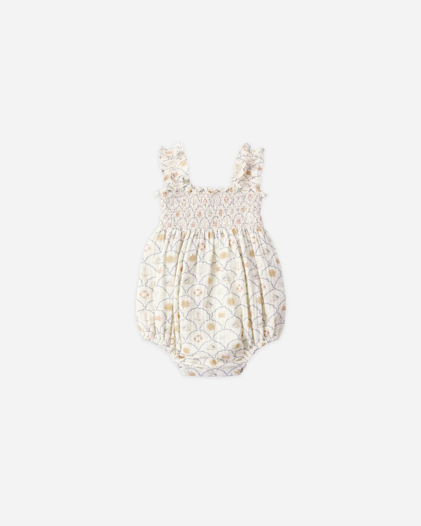 Rylee + Cru Julia Romper, Nautical/Ivory