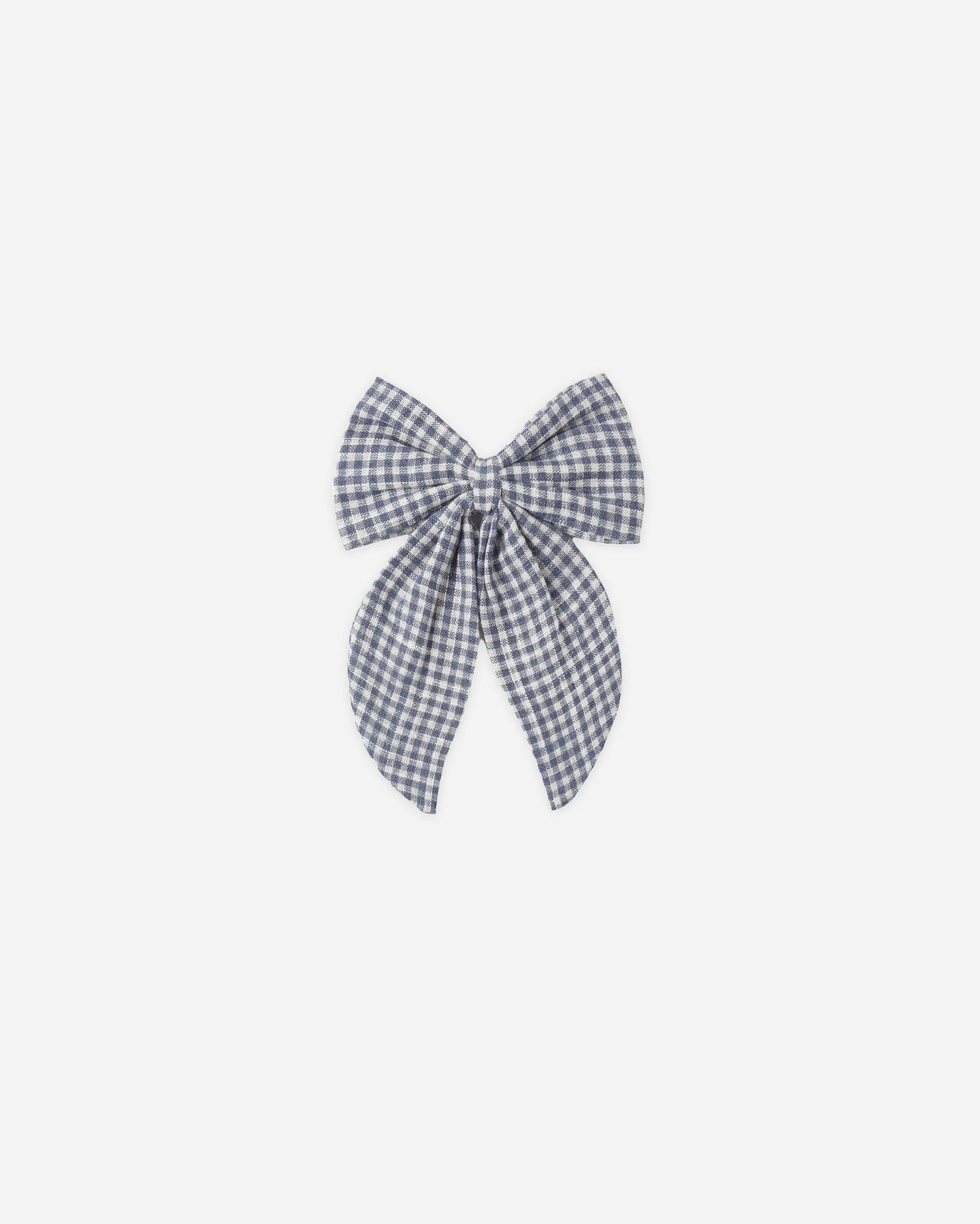 Rylee + Cru Oversized Bow, Marine Gingham
