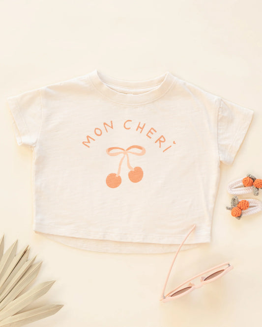 Rylee + Cru Boxy Tee Mon Cheri, Natural