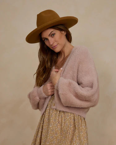 Rylee + Cru Fuzzy Cardigan, Blush