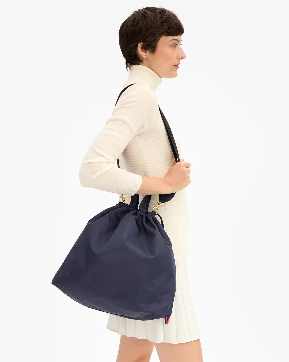 Clare V Sac Tout, Recycled Polyester Twill, Navy