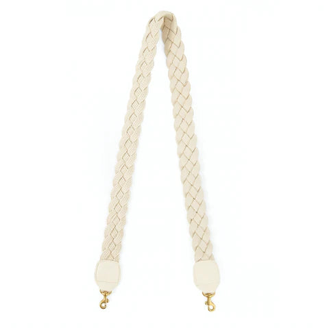 Clare V Crossbody Strap, Cream Braided Rope