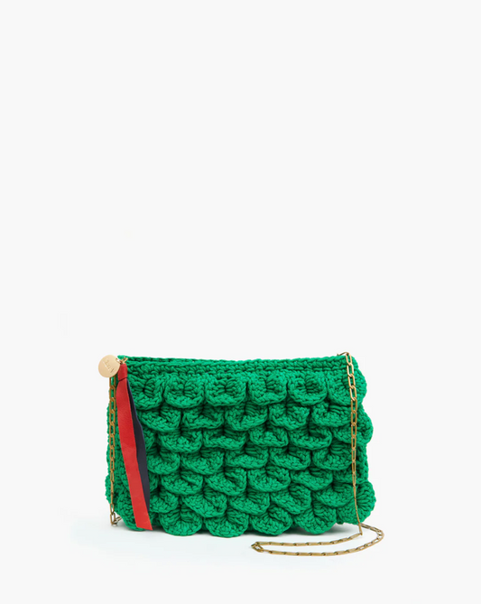 Clare V Estelle Crochet Scallop, Emerald