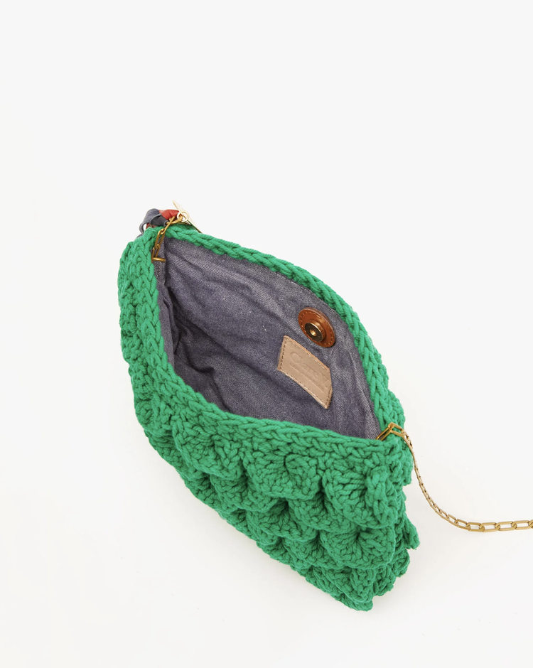 Clare V Estelle Crochet Scallop - Emerald