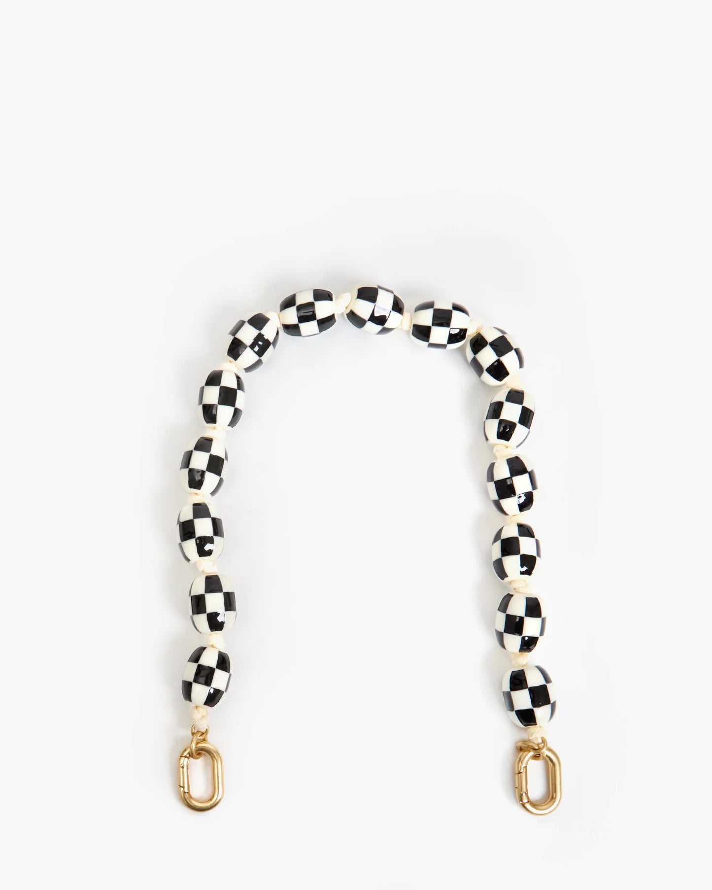 Clare V Shortie Strap Checker, Cream/Black