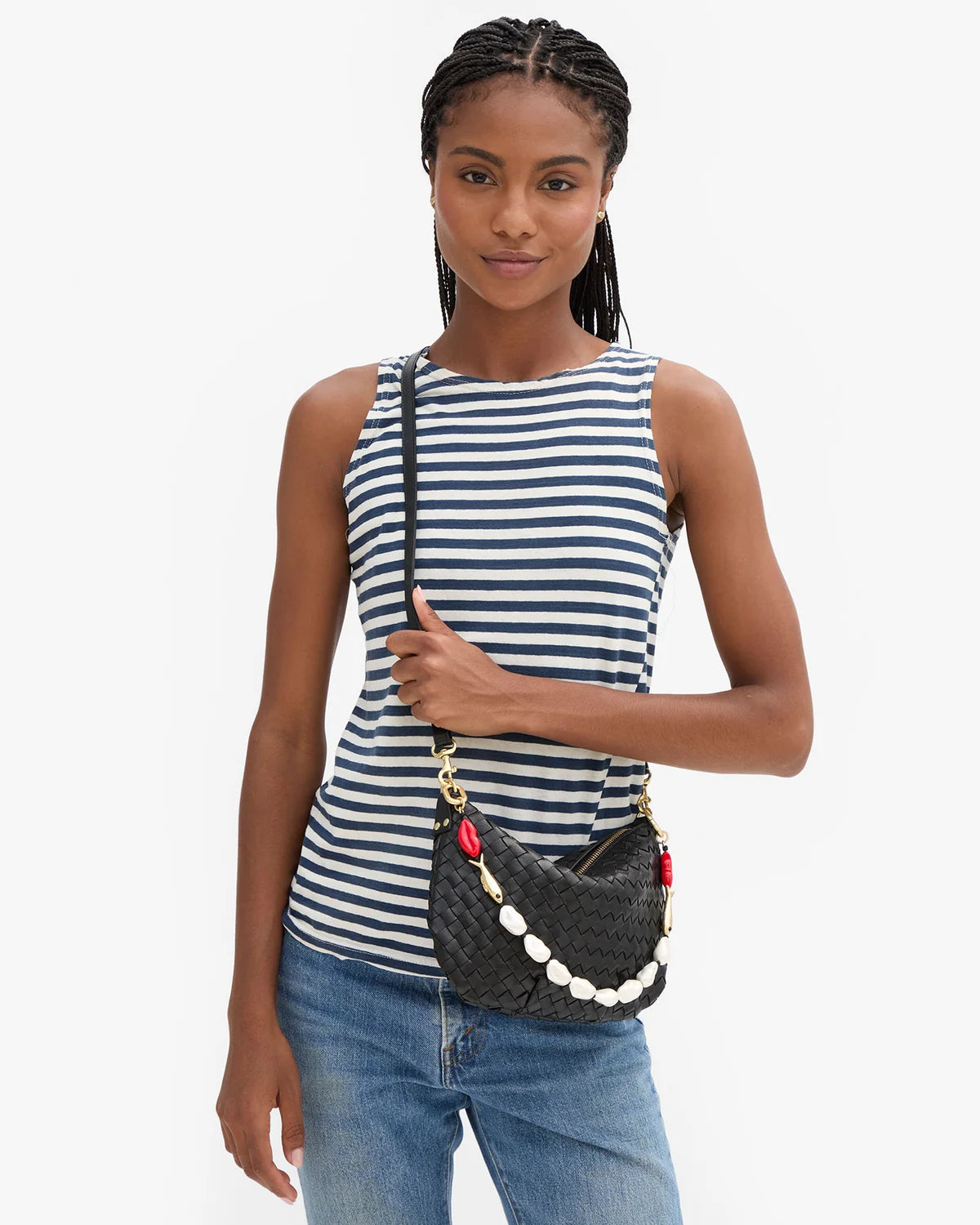 Clare V Shortie Strap, Multi Charm