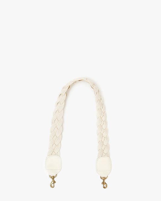 Clare V Shoulder Strap, Cream Braided Rope