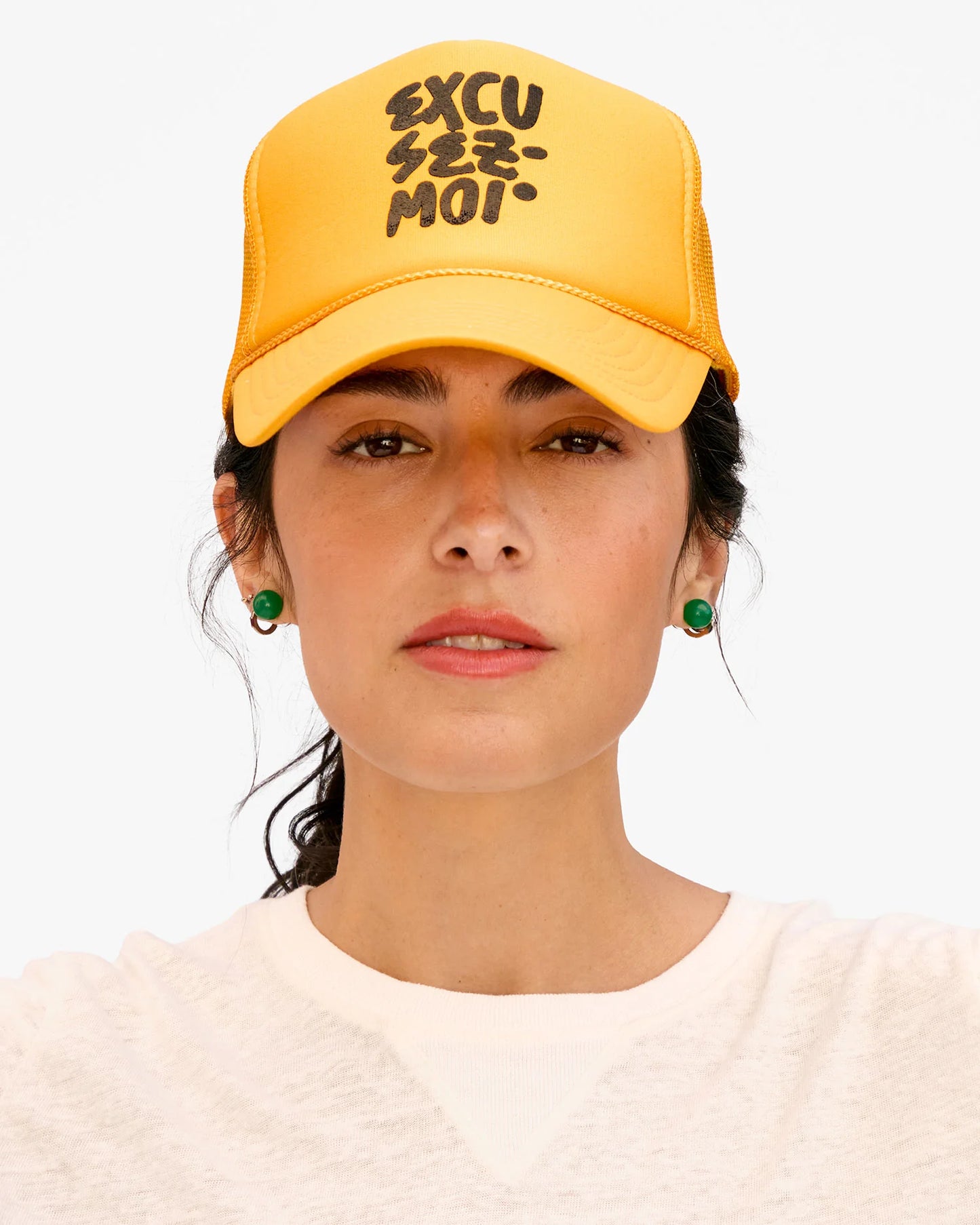 Clare V Trucker Hat, Excusez Moi/Marigold