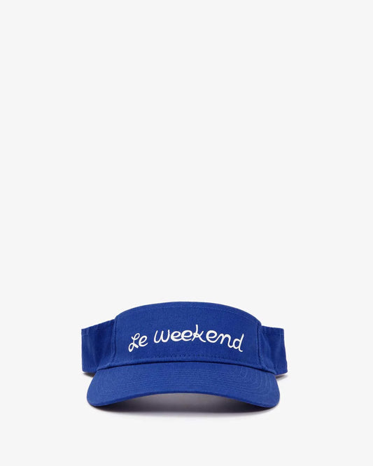 Clare V Visor, Royal Blue W/ Cream Le Weekend