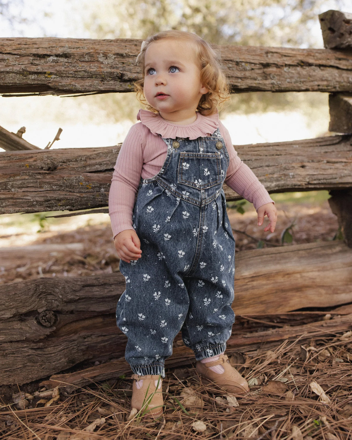 Rylee + Cru Vintage Overall Heart Ditsy, Indigo