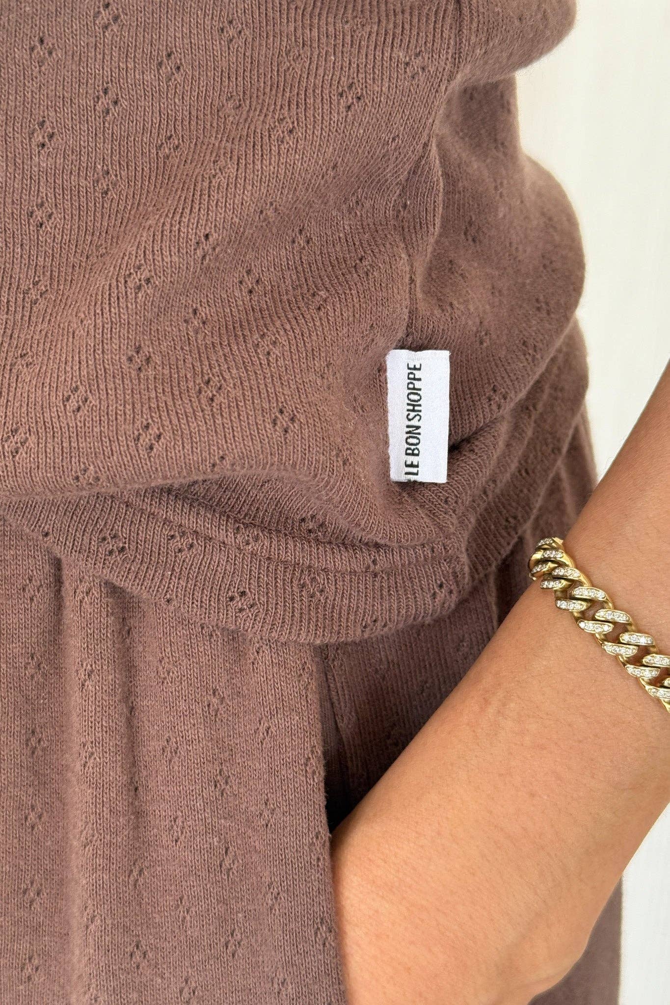 Le Bon Shoppe Pointelle Eve Cami, Chocolate
