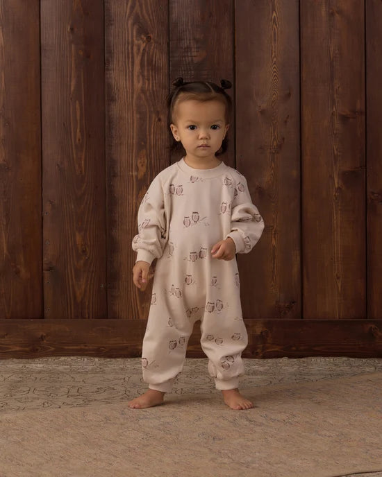 Rylee + Cru Raglan Jumpsuit Owls, Petal