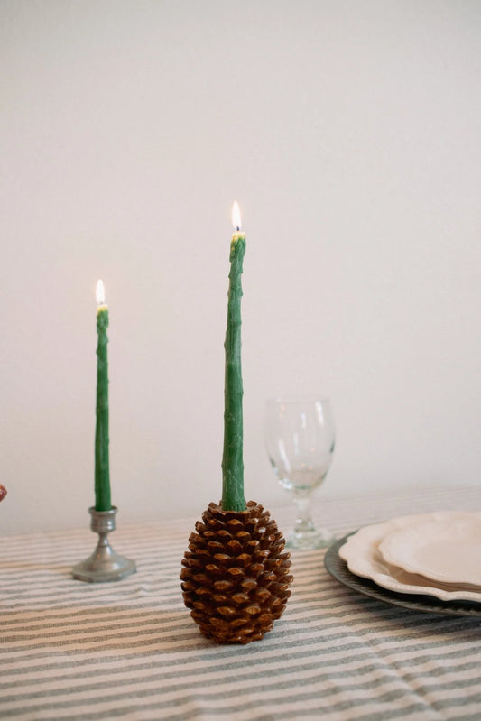 Happy Organics Beeswax Asparagus Candle Taper Set of 2