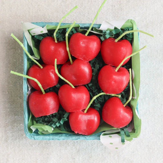 Happy Organics Beeswax Cherry Birthday Candles - Multiple Options