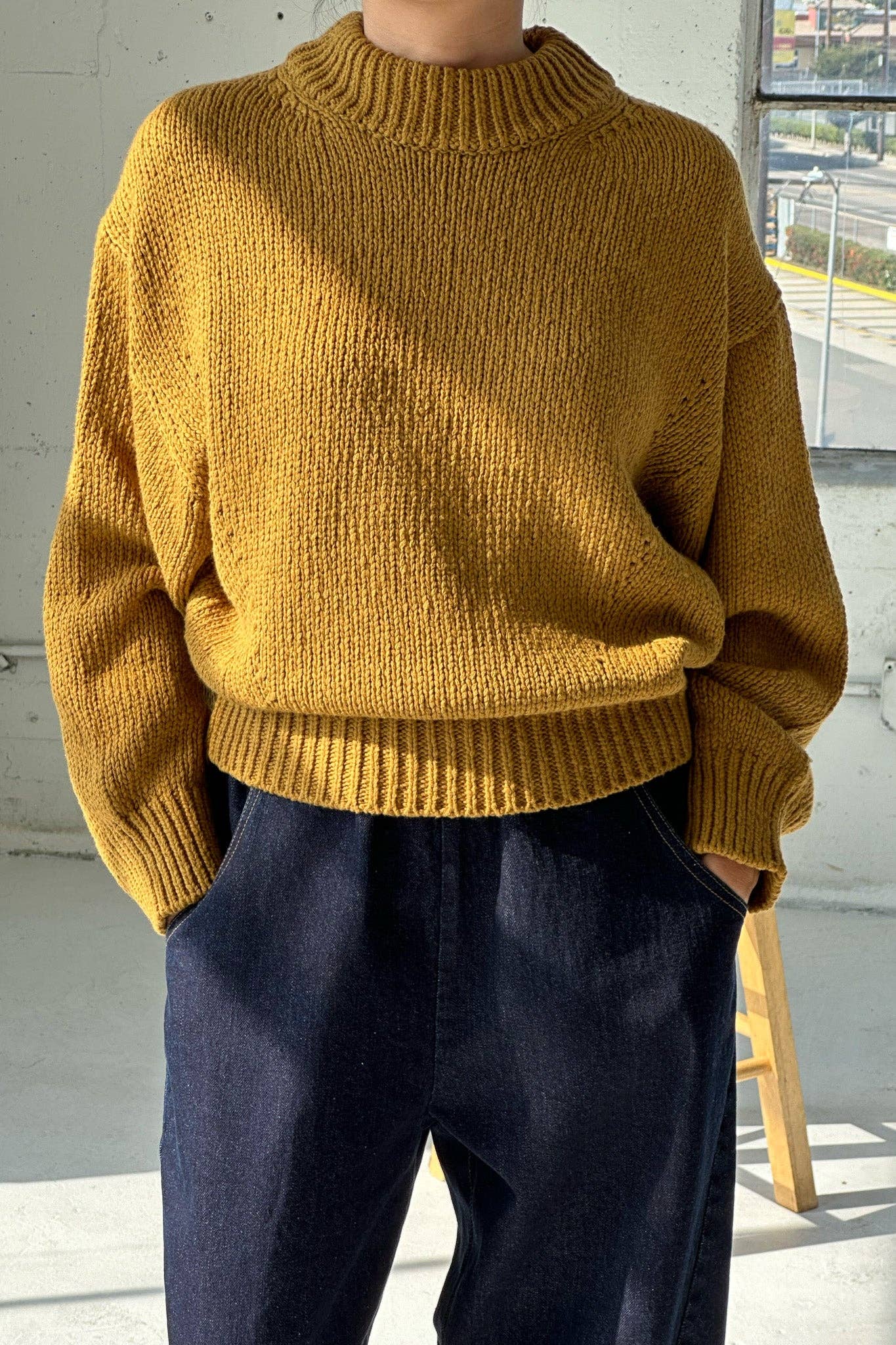 Le Bon Shoppe Zoe Cotton Sweater, Dijon