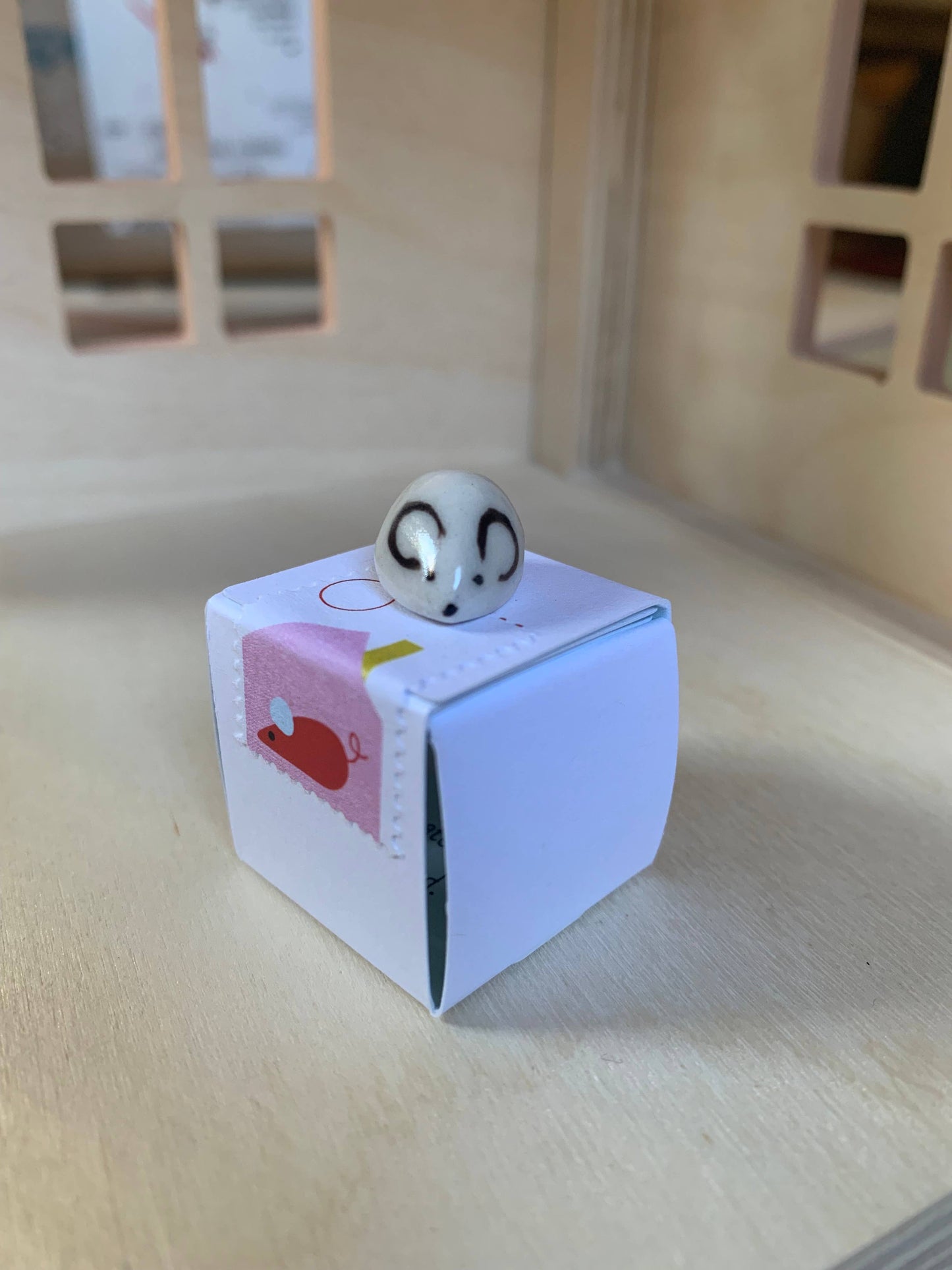 Spalted Home Tiny Ceramic Mouse