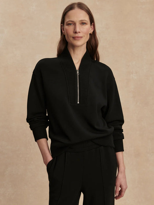 Varley Sally Half Zip Sweat Top, Black
