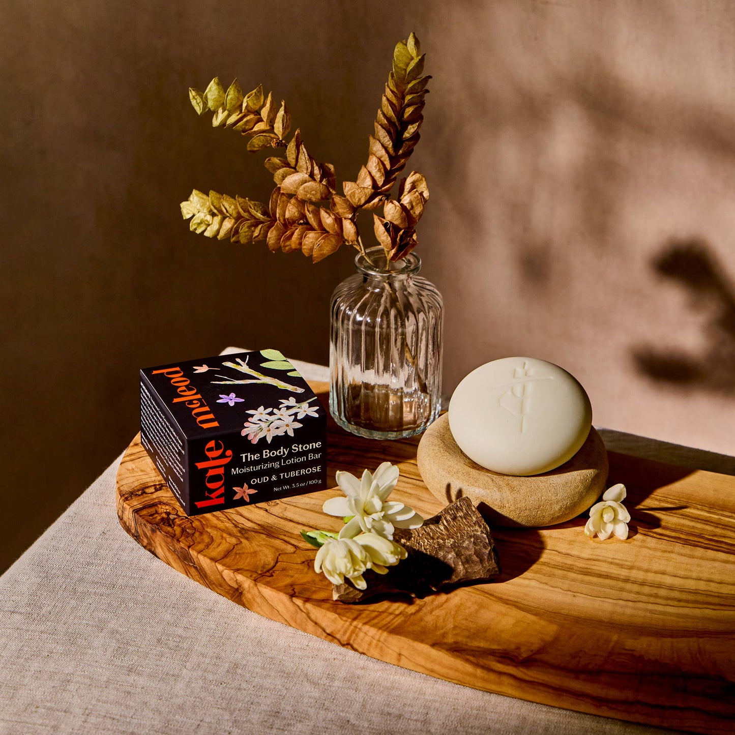 Kate McLeod Oud & Tuberose Body Stone | Deep Moisturizing Lotion Bar