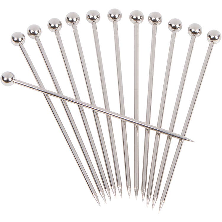 A Bar Above Stainless Cocktail Picks for Garnishes, 12 Piece, Short