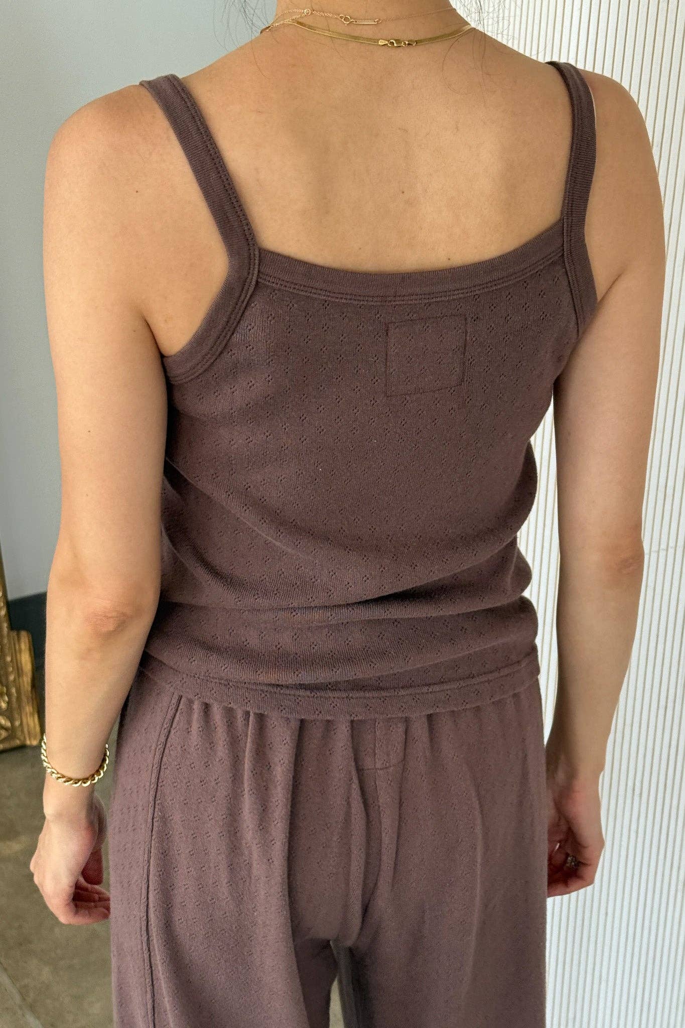 Le Bon Shoppe Pointelle Eve Cami, Chocolate