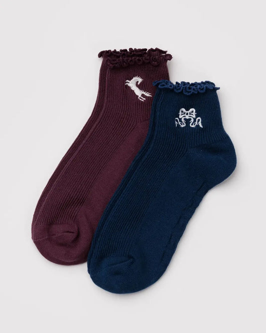 Baggu Lettuce Edge Socks Set of 2 - Multiple Options
