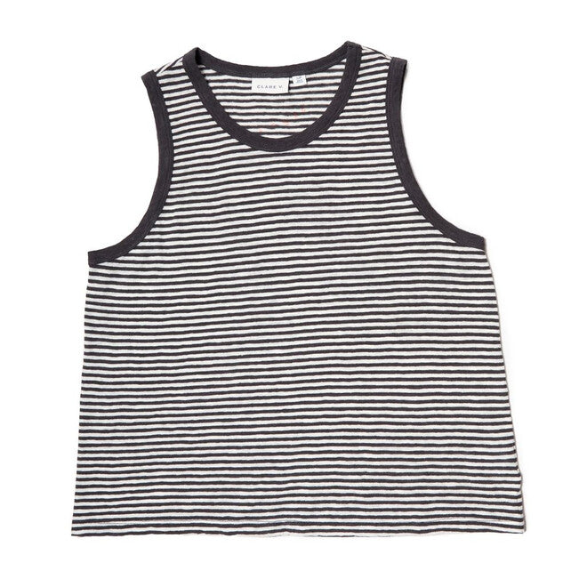 Camp Fit Tank - Cotton/Linen Mini Stripe