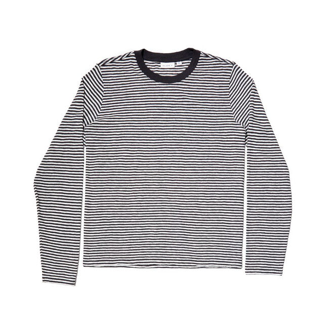 Long Sleeve Tee - Cotton/Linen Mini Stripe