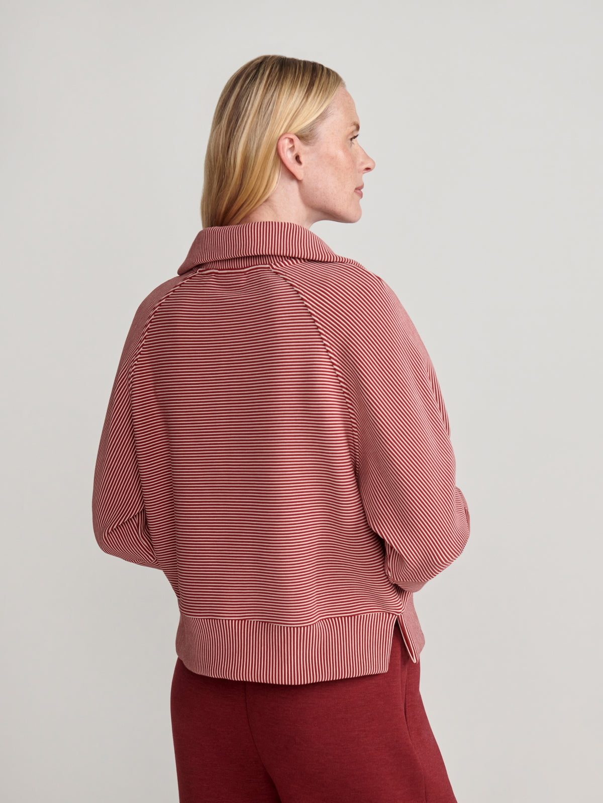 Varley Milano Half Zip Sweat 2.0, Winery/Almond Peach
