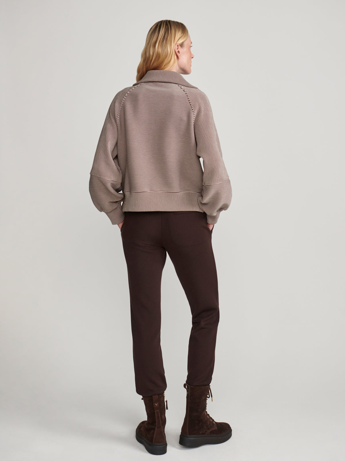 Varley Milano Half Zip Sweat 2.0, Coffee Bean/Birch