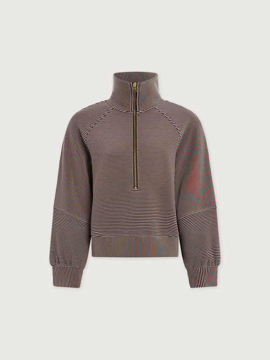Varley Milano Half Zip Sweat 2.0, Coffee Bean/Birch