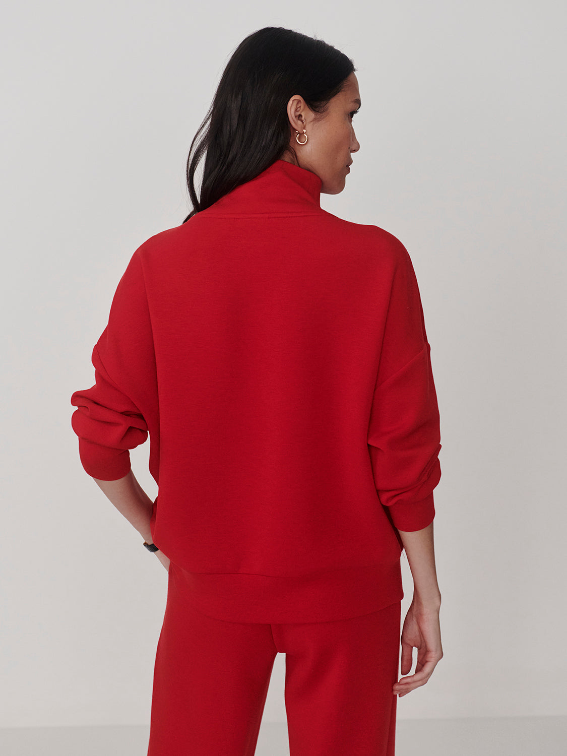 Varley Hawley Half Zip Sweat, Red Marl